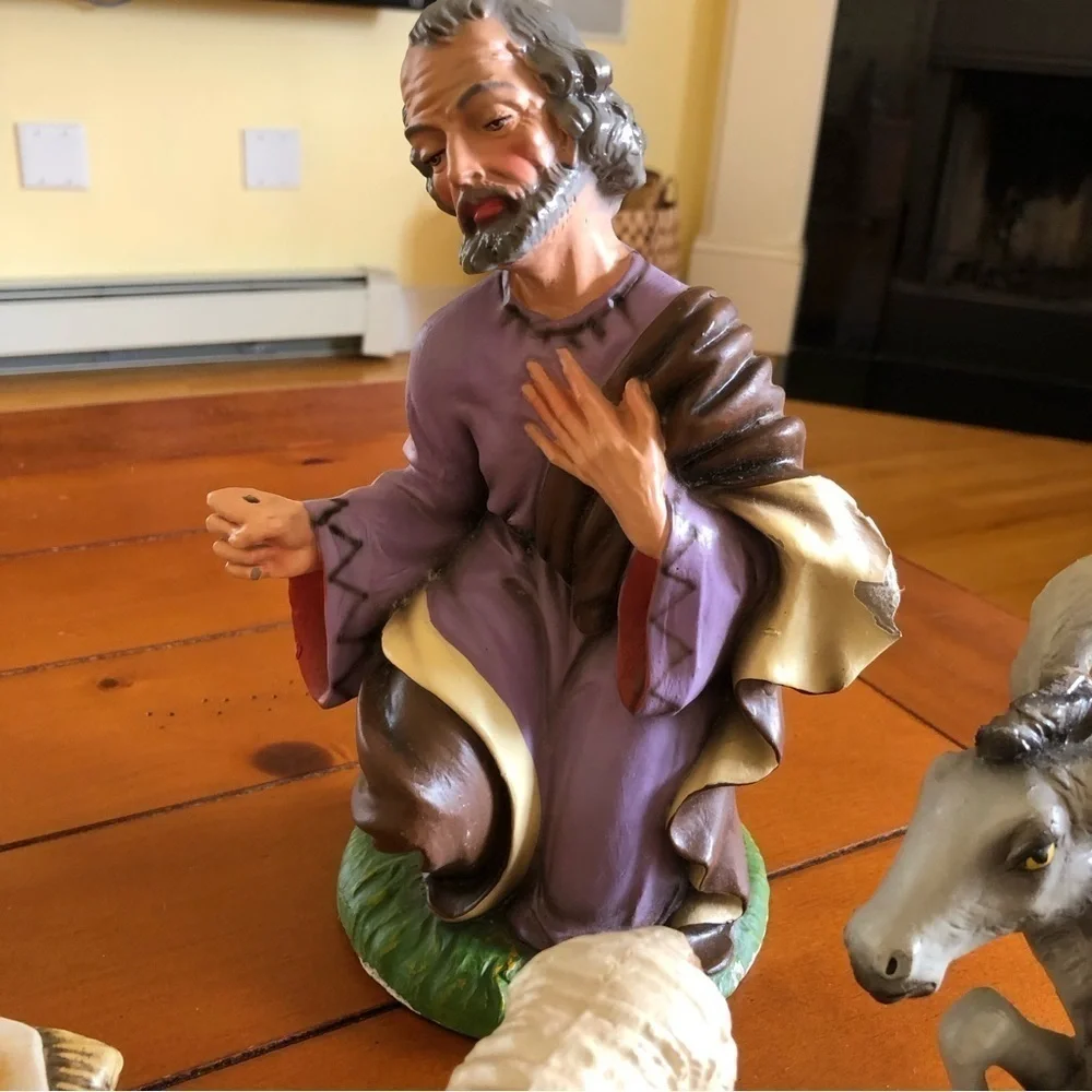 Vintage made in Italy paper mache 11 pc nativity Hummel baby set